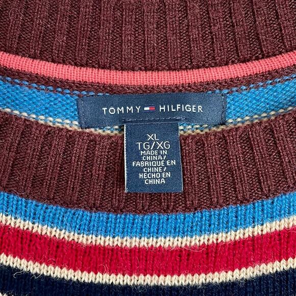 Tommy Hilfiger Fair Isle Alpaca Wool Blend Striped Short Sleeve Sweater Dress XL - Picture 4 of 11